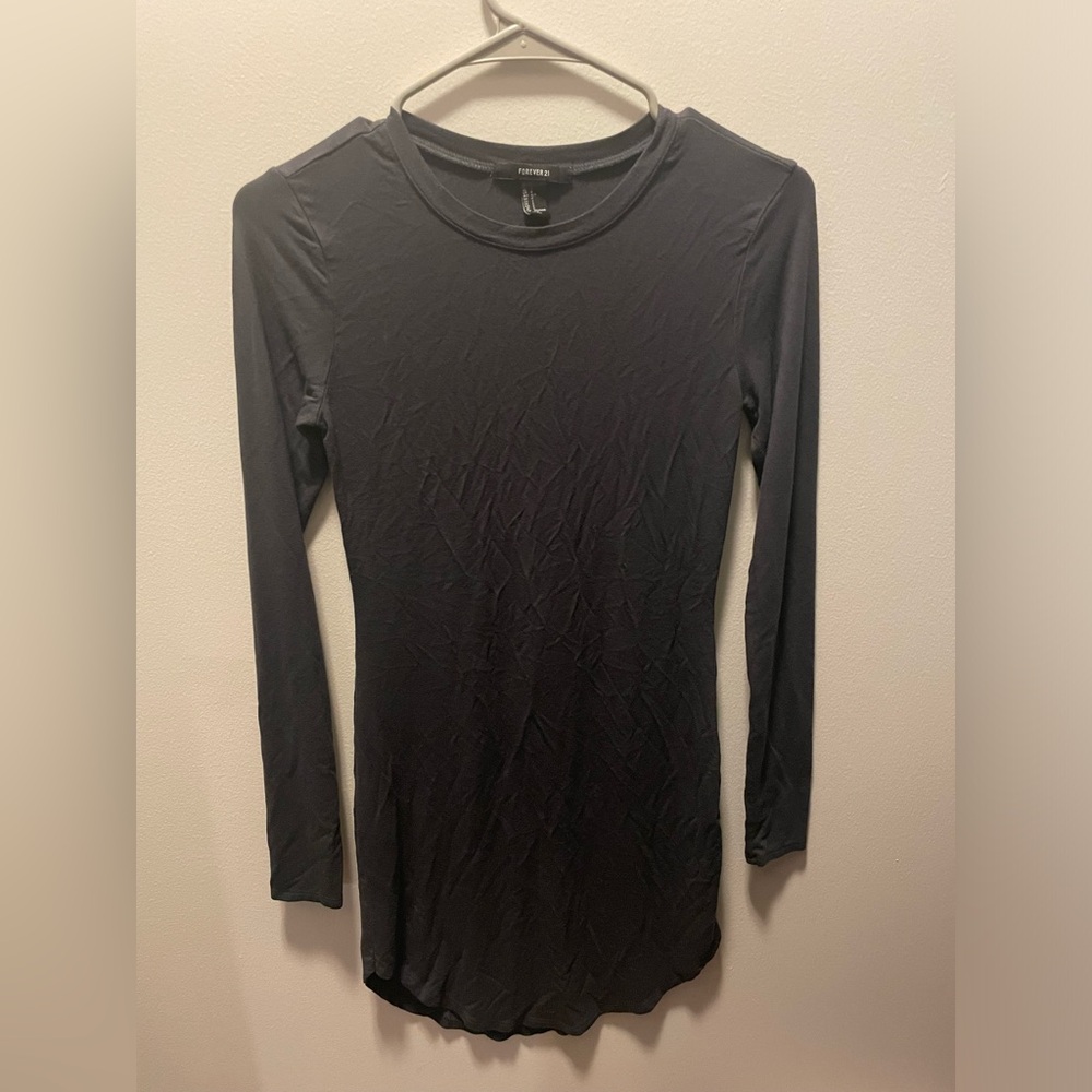 Forever 21 long sleeved mini dress with scoop hems